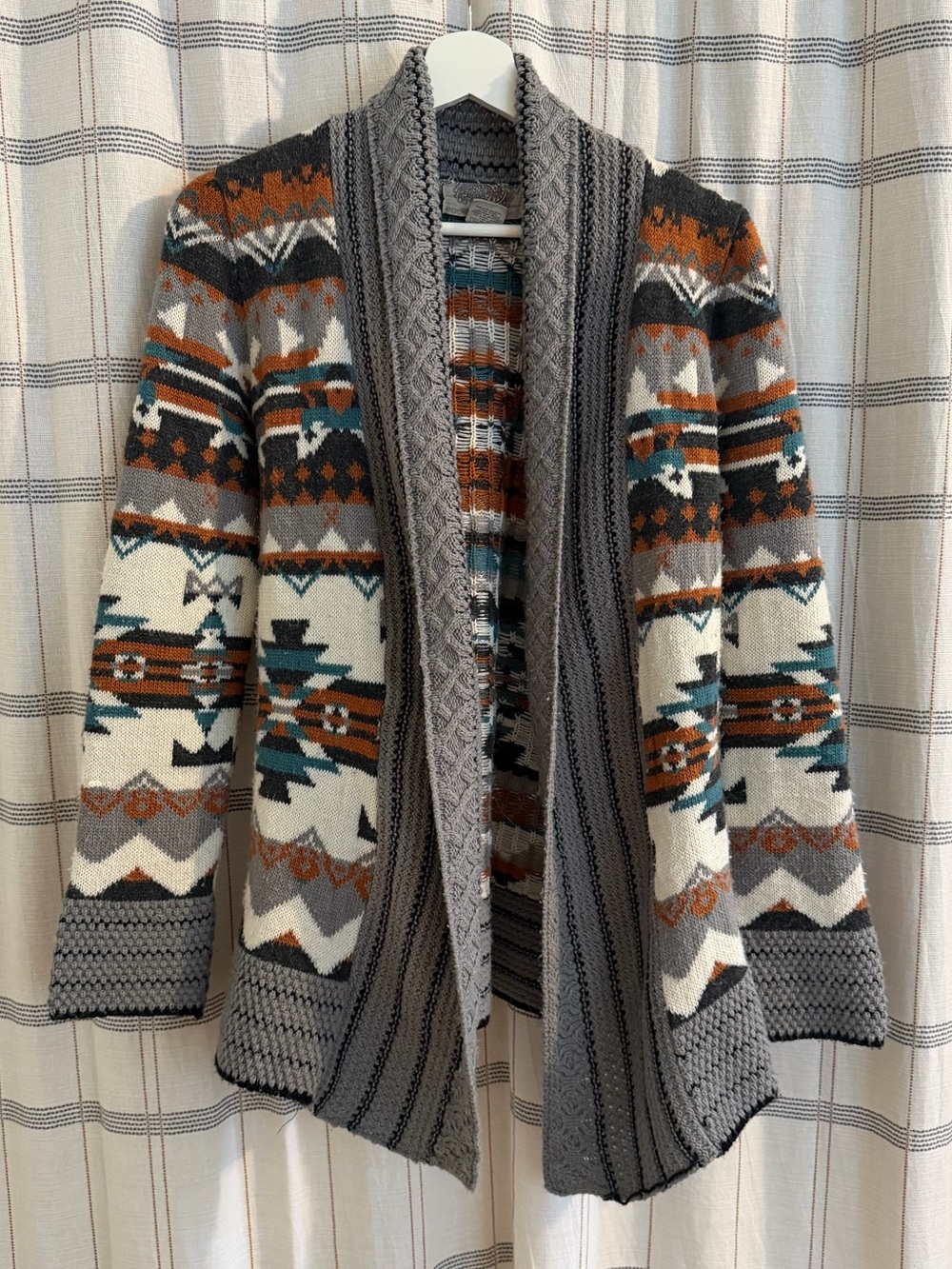 Ecoté Urban Outfitters Aztec Patterned Open Cardigan Sweater